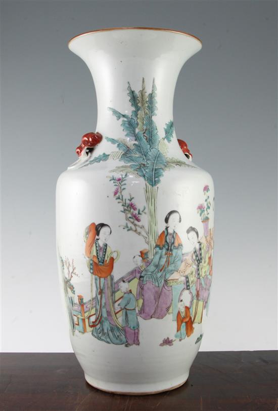 A Chinese famille rose baluster vase, early Republic period, 44cm